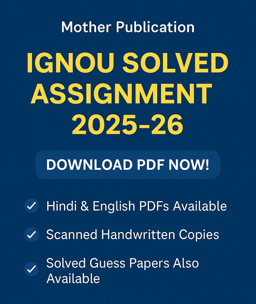 ignou solved assignments